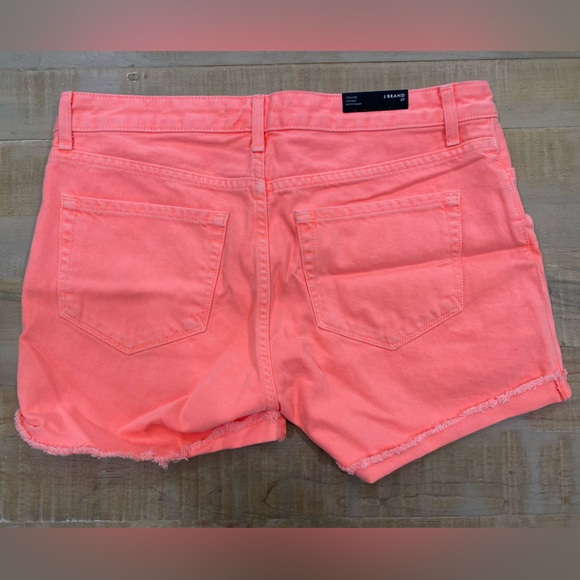 J BRAND JOANIE Low Rise Boy Fit Shorts 27 neon orange jeans short - Picture 2 of 11